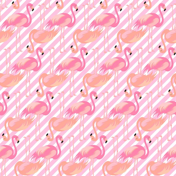 Nahtloser Vektorhintergrund Mit Flamingos Textur — Stockvektor