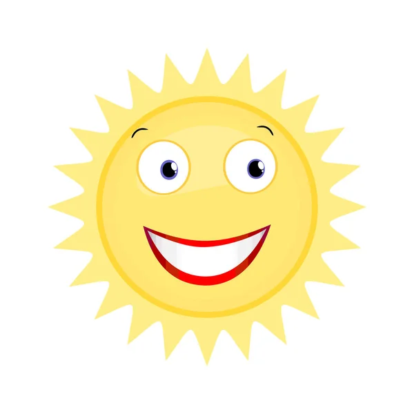 Sun Happy Face Vector Emotion Icon — Stock Vector