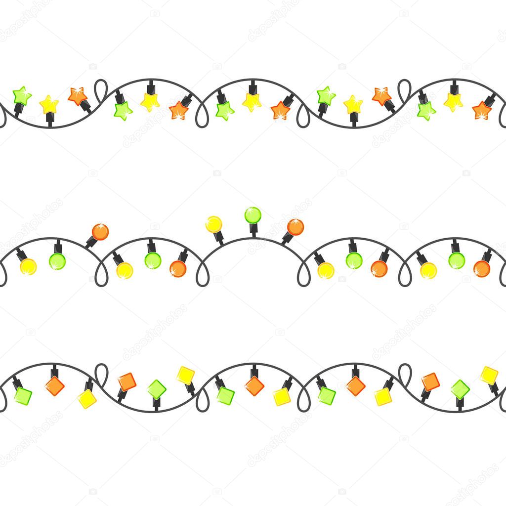 seamless vector pattern with christmas lights