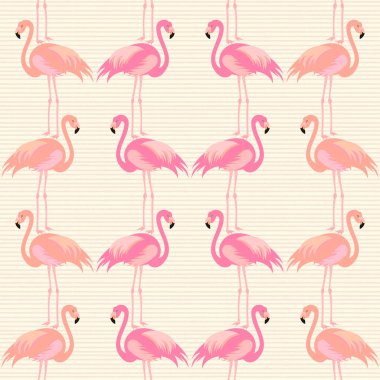 flamingo kuşları ile sorunsuz vektör arka plan
