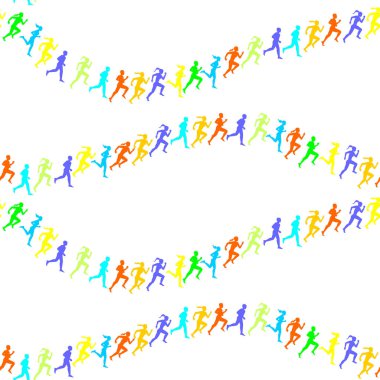 insanlar siluetleri çalışan ile sorunsuz vektör arka plan