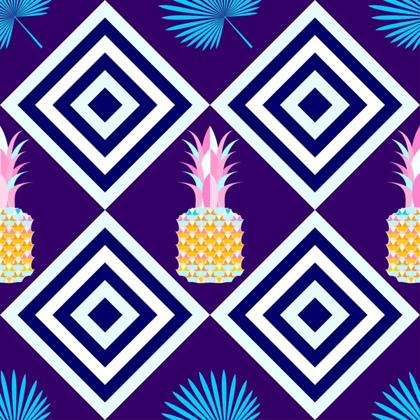 Seamless Vector Pattern Pineapples Modern Design — Stock Vector