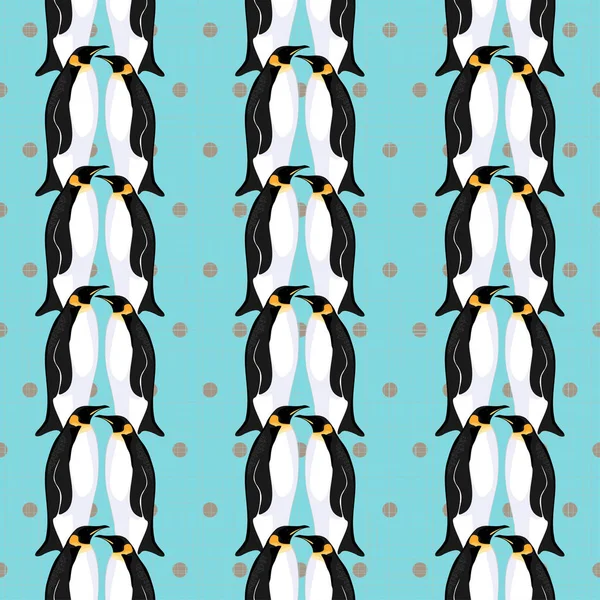 Folytonos Vector Háttér Pingvinek Kék Háttér — Stock Vector