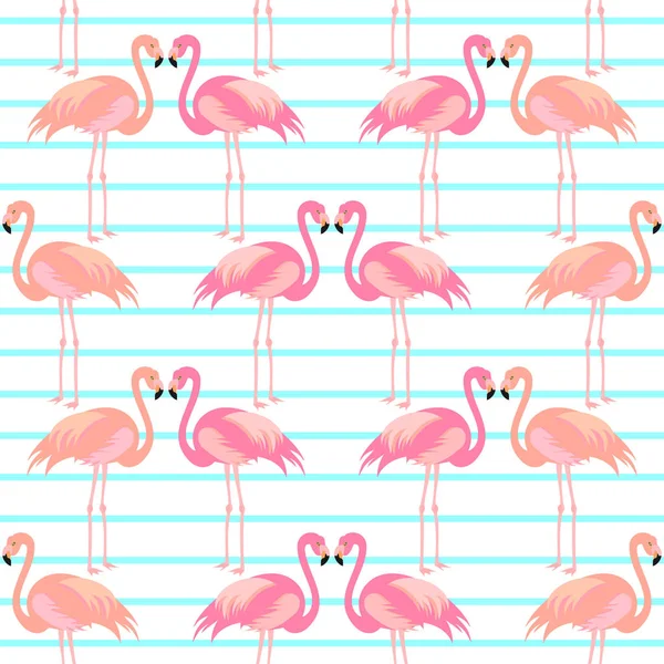 Tropikalny Wzór Flamingo Ptaków — Wektor stockowy