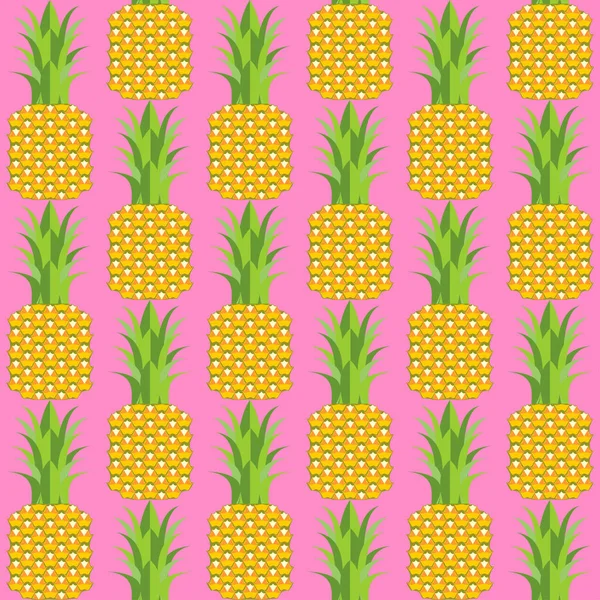 Tropical Seamless Pattern Pineapples Pink Background — Stock Vector