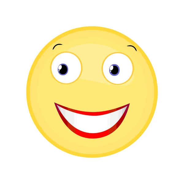 Yellow Cartoon Character Face Smiling Icon — Stock Vector