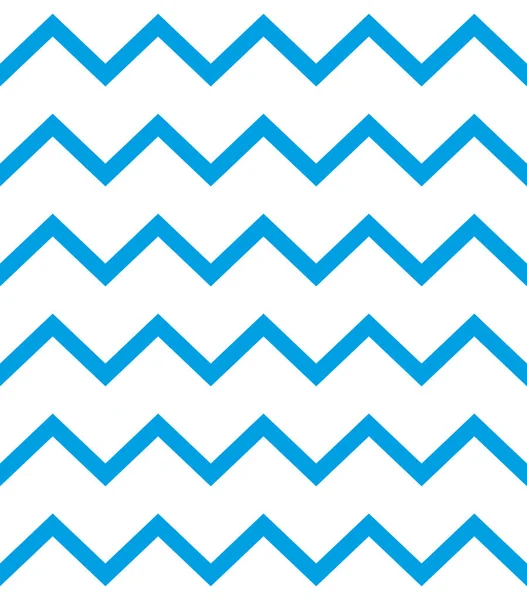 Zigzag vector pattern. Blue lines on white background. Simple and fashionable illustration for textiles, website, banner, cover. — Stock Vector