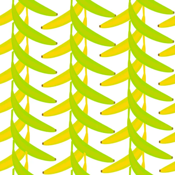 Nahtloser Hintergrund mit Bananen. Hängende Bananen in gelb und grün. — Stockvektor