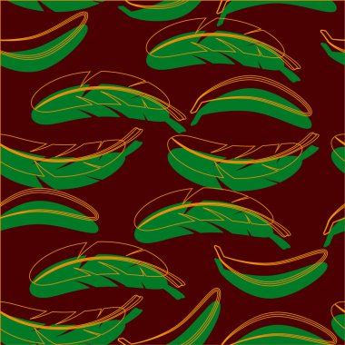 Muz ve muz palmiye yaprakları ile sorunsuz arka plan