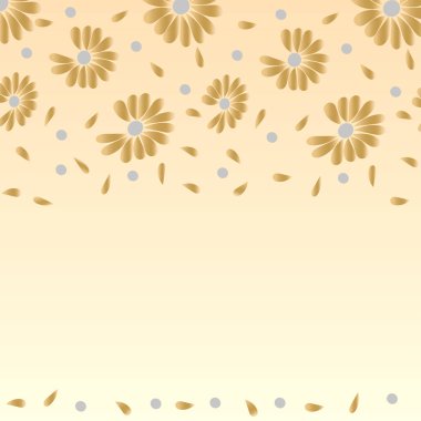 El çizilmiş çiçekler lüks altın arka plan üzerinde çiçek tasarımı ile tebrik kartı. Falcılık için papatya çiçekleri. Metin yerine vektör çizimi.