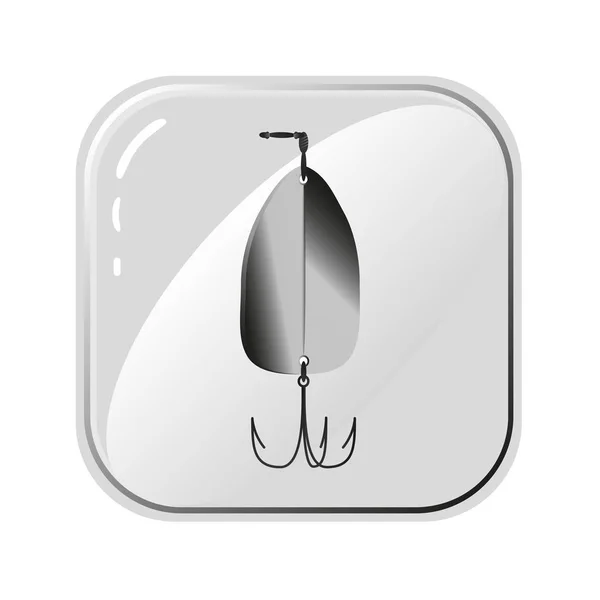 Vector iconen van Fishhook. Monochroom tekening op witte achtergrond. — Stockvector