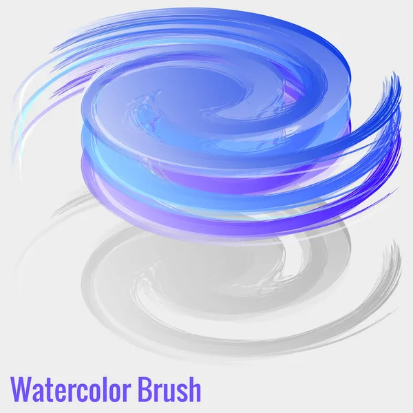水彩ブラシブルーで、円と陰のテクスチャーを使用します。広告、ポスター、ラベル、ウェブサイトのためのあなたのテキストのためのバナーのベクトルイラスト. — ストックベクタ