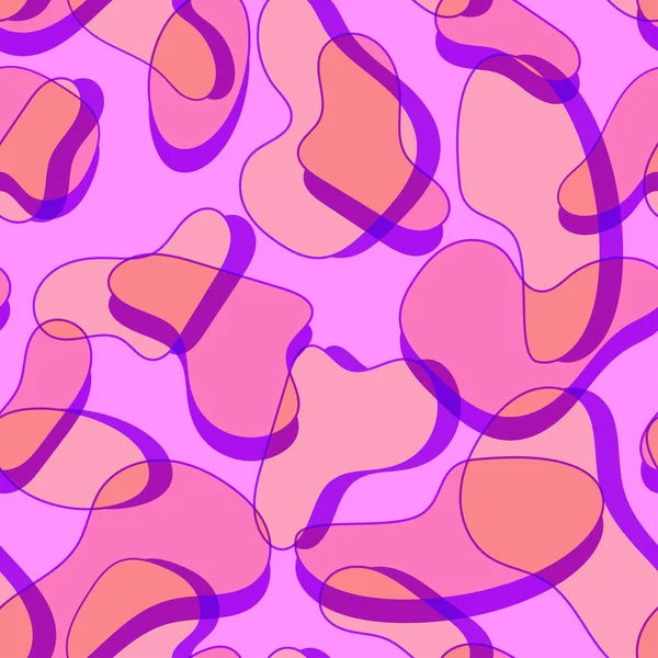 Бесшовный Рисунок Абстрактных Пересекающихся Пятен Модных Ультрафиолетовых Тонах Цветов Текстура — стоковый вектор