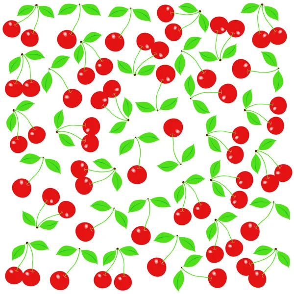 체리와 패턴입니다. -일러스트 레이 션. — 스톡 벡터