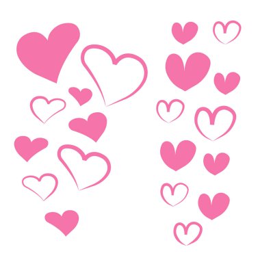 Kalpler tatil için ayarla. set tasarımı için Kalpler