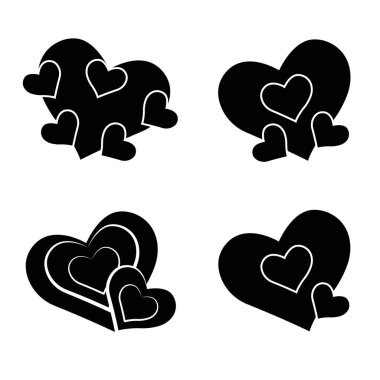 Çeşitli kalp kalıp büyük kümesi. Farklı kalpler koleksiyonu.