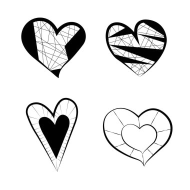 Çeşitli kalp kalıp büyük kümesi. Farklı kalpler koleksiyonu.