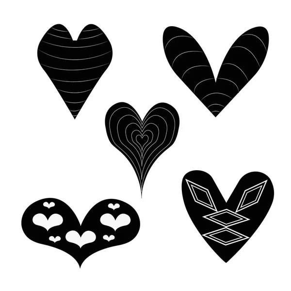 Big set of various heart templates. Different hearts collection. — Stock Vector