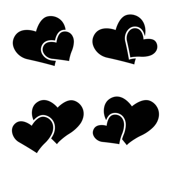 Grote verzameling diverse hart-sjablonen. Verschillende hart collectie. — Stockvector