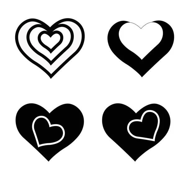 Gran conjunto de varias plantillas de corazón. Colección corazones diferentes . — Vector de stock