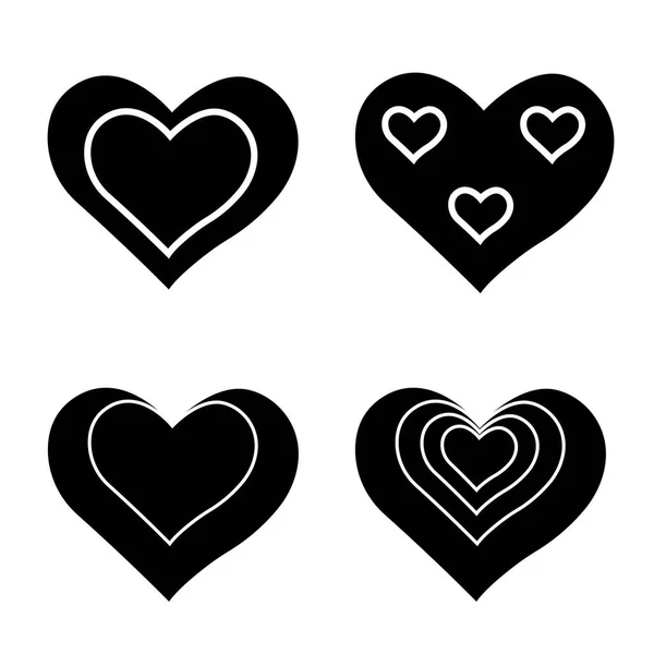 Gran conjunto de varias plantillas de corazón. Colección corazones diferentes . — Vector de stock