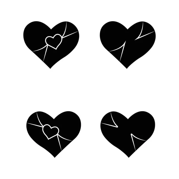 Μεγάλη σειρά από διάφορα πρότυπα καρδιά. Συλλογή διαφορετικές καρδιές. — Διανυσματικό Αρχείο