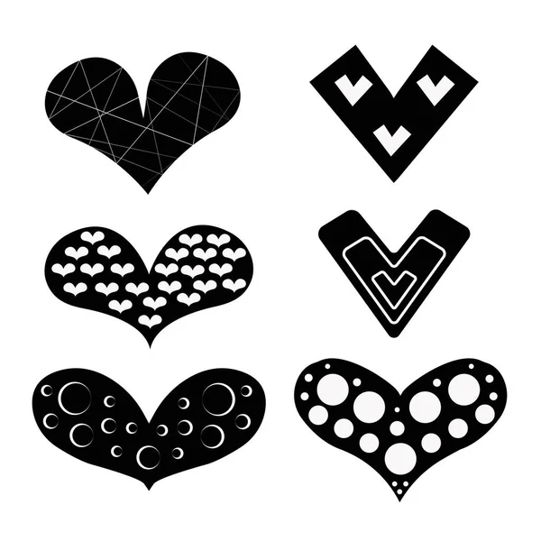 Big set of various heart templates. Different hearts collection. — Stock Vector