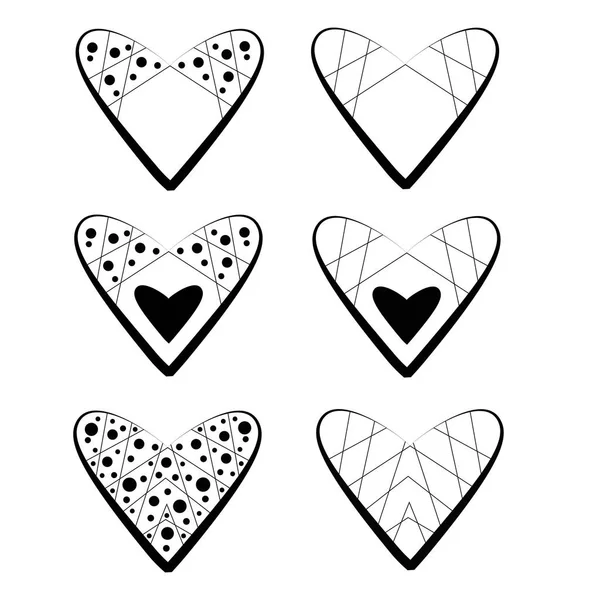 Большой набор различных сердечных шаблонов. Коллекция разных сердец . — стоковый вектор