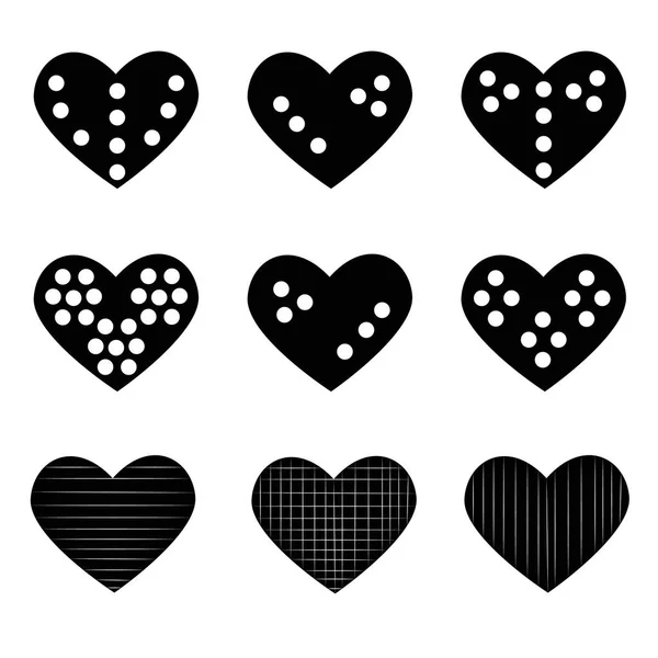 Gran conjunto de varias plantillas de corazón. Colección corazones diferentes . — Vector de stock