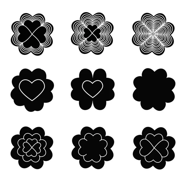 Gran conjunto de varias plantillas de corazón. Colección corazones diferentes . — Archivo Imágenes Vectoriales