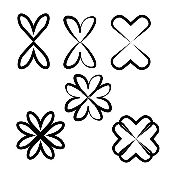 Satz von Umrissen handgezeichnet Herz icon.vector heart collection. Zum 100. — Stockvektor