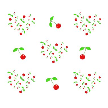 Desen kiraz ile. -İllüstrasyon.