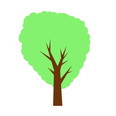 Dekoratif ağaç beyaz. arka plan. vektör çizim