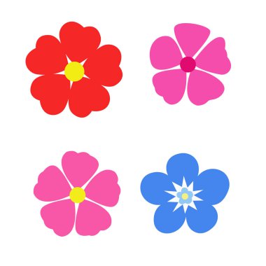 çiçek vektör kümesi. renkli çiçek kümesi. Vektör çizim