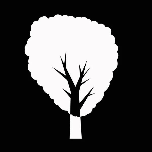 Árbol decorativo en negro. silueta de árbol. ilustración vectorial — Vector de stock