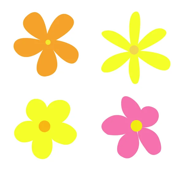 Flor vector conjunto. colorido conjunto floral. Ilustración vectorial — Archivo Imágenes Vectoriales