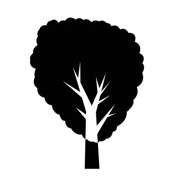 Arbre décoratif sur blanc. silhouette d'arbre. illustration vectorielle — Image vectorielle