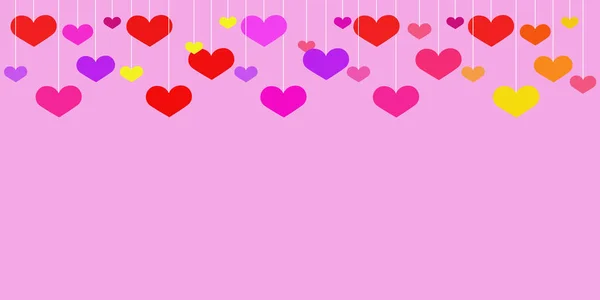 Kształty serca w różnych rozmiarach i kolorach na Walentynki ba — Wektor stockowy