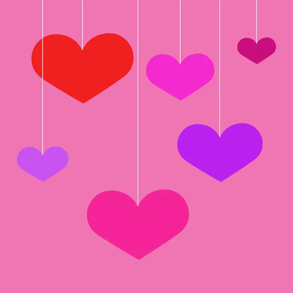 Tvary srdce v různých velikostech a barvách pro valentinky den ba — Stockový vektor