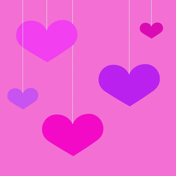 Formes de coeur en différentes tailles et couleurs pour la Saint Valentin ba — Image vectorielle