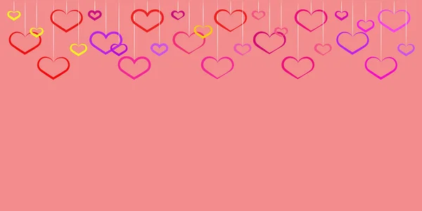 Sevgililer günü ba için farklı boyutlarda ve renklerde kalp şekilleri — Stok Vektör