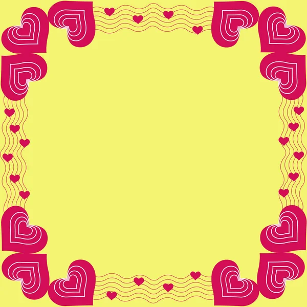 Marco de fondo de San Valentín con adorno en forma de corazón. Escucha. — Vector de stock