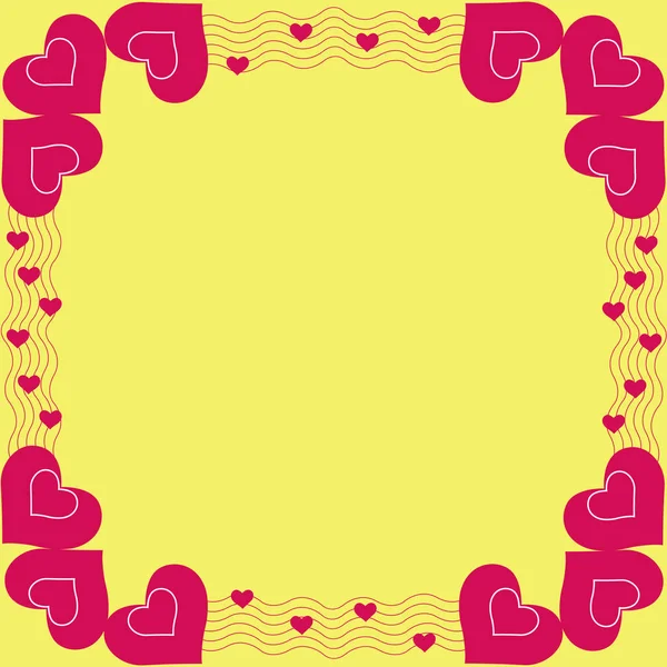 День Святого Валентина фонова рамка з орнаментом у формі серця. Почути — стоковий вектор