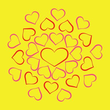 Sevgililer günü arka plan için farklı renklerde kalp şekilleri. 