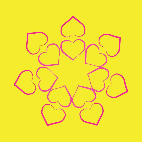 Formes de coeur en différentes couleurs pour fond Saint-Valentin . — Image vectorielle