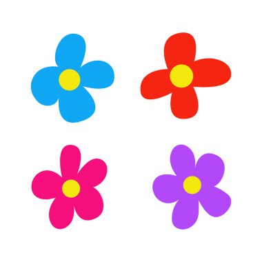 çiçek vektör kümesi. renkli çiçek kümesi. Vektör çizim