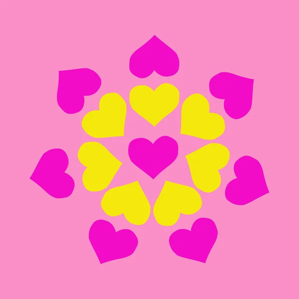 Formas del corazón en diferentes colores para el fondo del Día de San Valentín . — Vector de stock