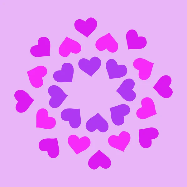 Herzformen in verschiedenen Farben für Valentinstag Hintergrund. — Stockvektor