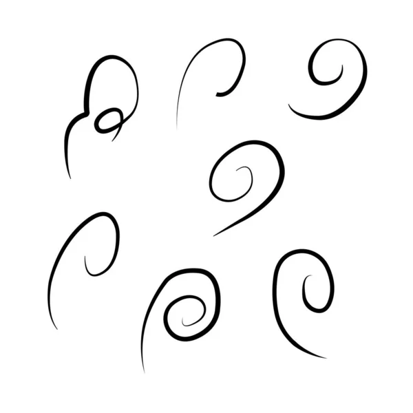 Spirale et lignes. une courbe, une forme ou un motif en spirale — Image vectorielle