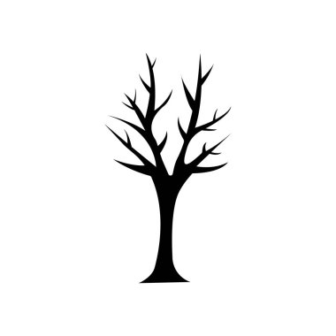Dekoratif ağaç beyaz. ağaç siluet. vektör çizim